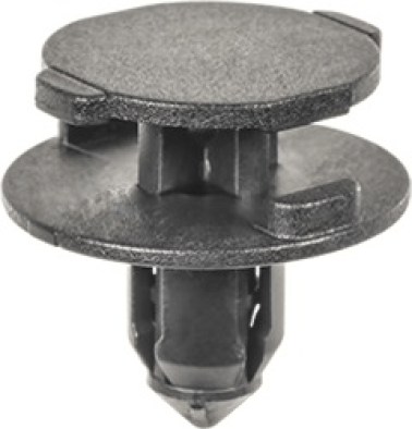 Push-Type Retainer for Nissan, Nylon, Black, Fits 8mm Hole, 16 x 19mm Top and 20mm Bottom Head, 12mm Stem Length (Pack of 15)