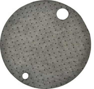 Spilfyter - Standard Grade Universal Drum Top Sorbent Pad with Cut Outs For Bung Hole and Air Hole, Black, 14 Gallons/Case Absorption Capacity, Double Weight, 22", 25/Box (Pack of 1)