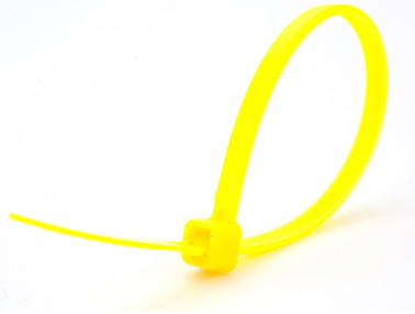 Yellow Cable Ties Color-Coded, 8 " Length (Pack of 50)