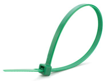Green Cable Ties Color-Coded, 4 " Length (Pack of 50)