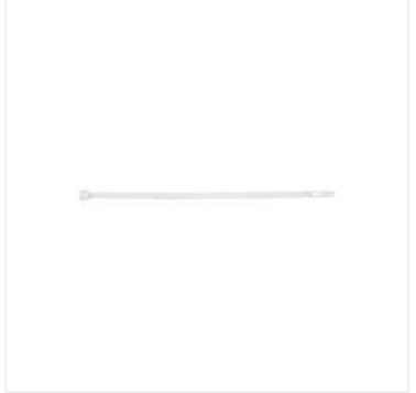 Nylon Cable Tie, 4" Length, White, Self-Extinguishing, 18lbs Minimum Loop Tensile Strength, 7/8" Bundle Diameter (Pack of 100)