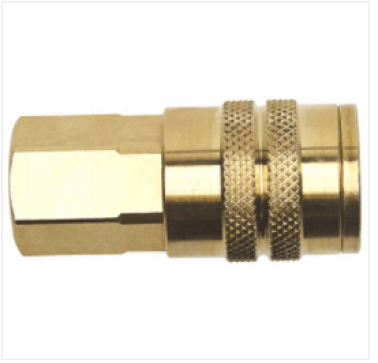 Heavy-Duty Quick Disconnect Coupler, Brass, Standard Industrial, Female NPTF, 3/8" Body Size, 3/8-18" Thread Size (Pack of 2)