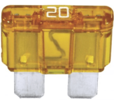 ATO/ATC Fuse with Element Indicator, 20 Amps, Yellow (Pack of 5)