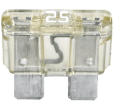 ATO/ATC Fuse with Element Indicator, 25 Amps, Clear (Pack of 5)
