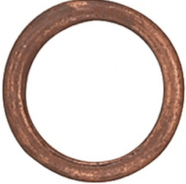Copper Crushable Drain Plug Gasket, M12.4 ID x M17.5 OD, 2.2mm Thickness (Pack of 10)