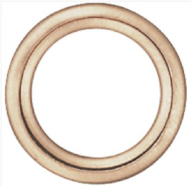 Copper Crushable Drain Plug Gasket, M12 ID x M18 OD, 2mm Thickness (Pack of 10)