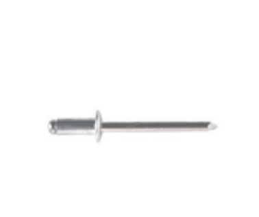 Open End Rivet, Dome Head, Aluminum, 3/16" Diameter, 0.501 to 0.625" Grip Range, 0.825" Body Length (Pack of 100)