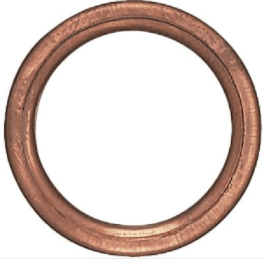 Copper Crushable Drain Plug Gasket, M16 ID x M22 OD, 2mm Thickness (Pack of 10)