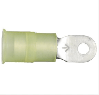 Electro-Lok - Ring Tongue Terminal, Standard, Nylon Insulated, 12 to 10 AWG, 5/16" Stud Size, Yellow (Pack of 25)