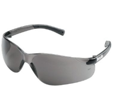 Crews - BK1 Bearkat Safety Glasses, Gray Frame, Gray Lens, Scratch-Resistant Coating (Pack of 12)