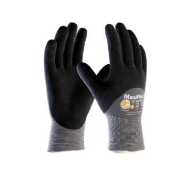 Seamless Knit Nylon / Elastane Glove with Nitrile Coated MicroFoam Grip on Palm, Fingers & Knuckles - Touchscreen Compatible (Pack of 1)
