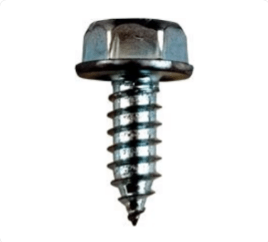 Phillips Indented Hex Head License Plate Screw with Washer, Steel, Zinc, #12-14 Thread, 5/8" Length (Pack of 50)