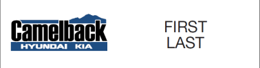 Camelback Hyundai & Kia Name Badge