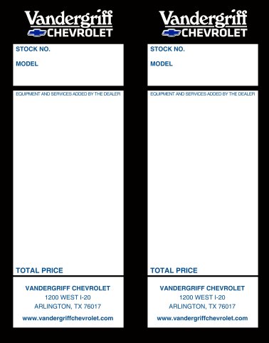 Vandergriff Chevrolet Addendum Tag