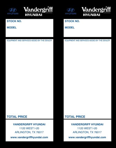 Vandergriff Hyundai Addendum Tag
