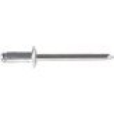 Open End Rivet, Dome Head, Aluminum, 3/16" Diameter, 0.376 to 0.5" Grip Range, 0.7" Body Length (Pack of 100)
