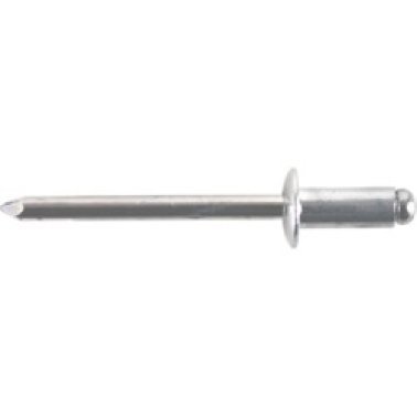 Open End Rivet, Aluminum/Aluminum, Dome Head, 1/8" Diameter, 0.188" - 0.250" Grip Range  (100 per pack)