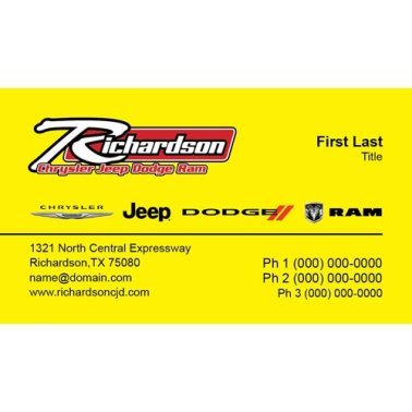 Richardson CJDR Business Cards - Yellow Background