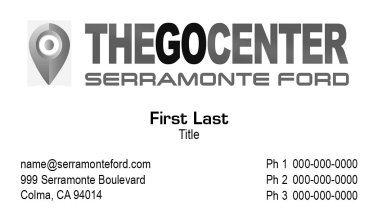 Serramonte Ford GO CENTER Business Card