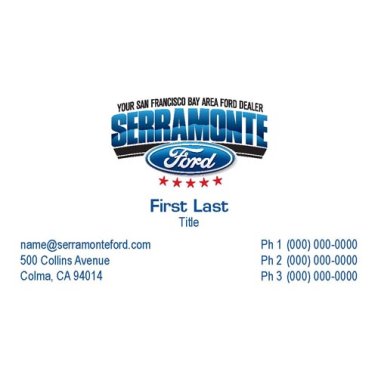 Serramonte Ford I-CAR Business Cards