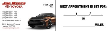 Joe Myers Toyota 2-Sided Appt Card - Crown