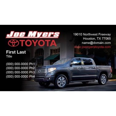 Joe Myers Toyota 1-Sided Business Cards - Tundra