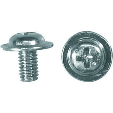 Hex Head Tapping Screw - M4.2 Diameter; 18mm Length; 7mm Across Flats; 12mm Washer Diameter; Hex Drive; Hex with Free Spinning Washer Head; Steel; Black Finish    (25 per pack)