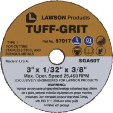 Tuff-Grit - Mini Cut-Off Wheel 3 Diameter Zirconium Grain Type 1 1/32 Thick 3/8 Arbor (2 per pack)