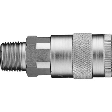 Heavy-Duty Quick Disconnect Coupler Steel 1/4 Tru-Flate Male NPTF 1/4-18 (2 per pack)