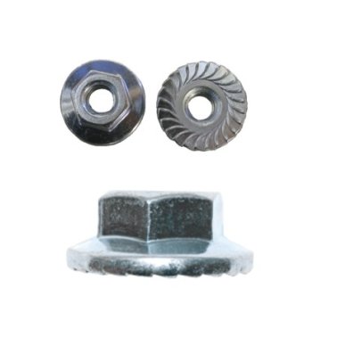 Hex Flange Spinlock Nut - 5/16-18 Thread Size; 1/2 Across Flats; 13/16 Flange O.D.; Zinc Finish (100 per pack)