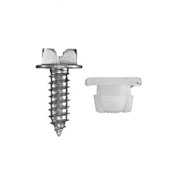 License Plate Screw and Nut Kit - #14 Diameter; 3/4 Length; 3/8 Across Flats; Slotted Hex Drive Type; Hex Washer Head; ; Zinc Finish    (25 per pack)