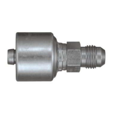 Gates® - MegaCrimp Male JIC 37ᄀ Flare Straight 1/4 (-4)x 1/2-20 (-5) Crimp-on End Fitting (2 per pack)