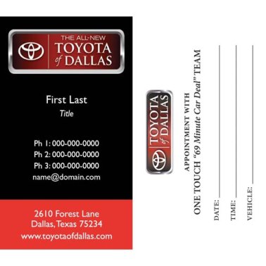 Toyota of Dallas "One Touch" Business Cards