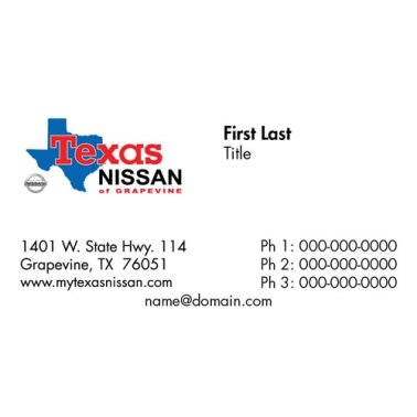 Texas Nissan of Grapevine Business Cards V1