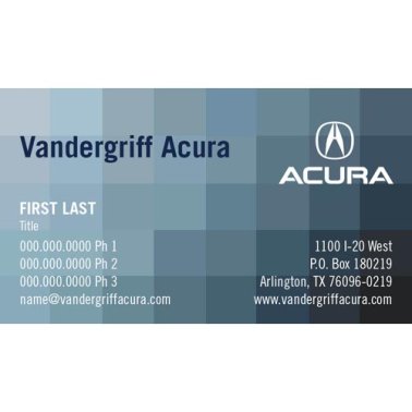 Vandergriff Acura Business Card - Ver. 1