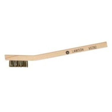 Curved Wood Handle Scratch Brush Stainless Steel    (Sold Individually)