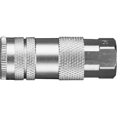 Heavy-Duty Quick Disconnect Coupler Steel 1/4 Lincoln Long-Stem Female NPTF 1/4-18 (2 per pack)
