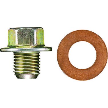 Metric Drain Plug with Copper Gasket - M12-1.25 Thread Size (10 per pack)