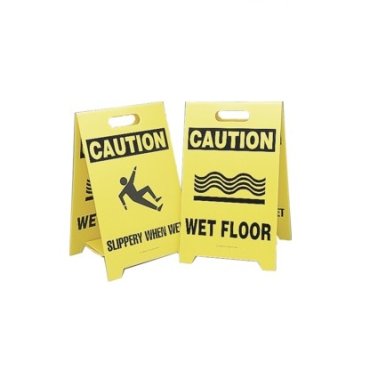 Caution Slippery When Wet Wet Floor Sign (Sold Individually)