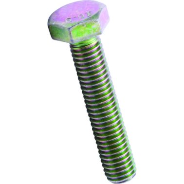 Hex Head Cap Screw Property Class 10.9 DIN 933 Steel Yellow Zinc Finish M5-0.8 x 10 mm (100 per pack)