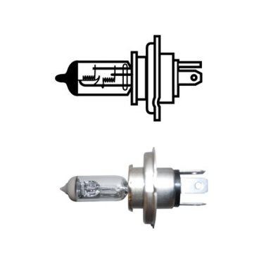 Bulb-12V Miniature 55 Lower Beam/60 Upper Beam Watts at 12.8 Volts P43t-Base Type 300/150 Life Hours 80/131 Candlepower (Sold Individually)