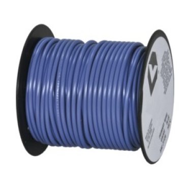 Plastic Covered Primary Wire-14 AWG Blue 100' Length 60 Volts Temperature Rating (221°F) (Sold Individually)