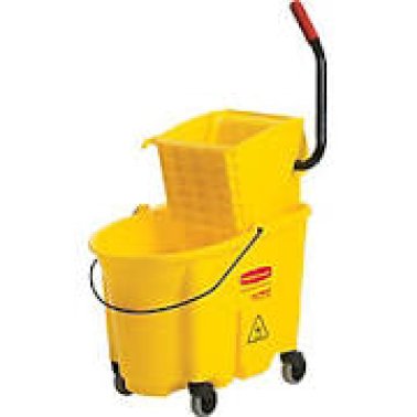 Yellow Wavebreak Mop Bucket Combo Yellow 35qt w/ Side Press Wringer