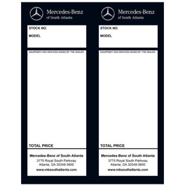 Mercedes-Benz of South Atlanta Addendum Tag