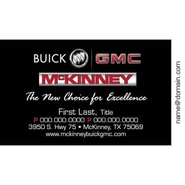 McKinney Buick/GMC Business Cards - Managers - One-Sided