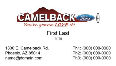Camelback Ford Lincoln Standard Business Cards
