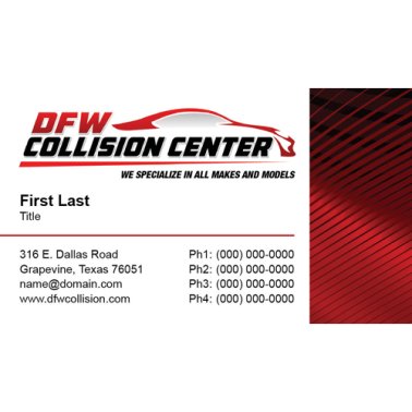 DFW Collision Center Business Cards - Grapevine Dallas Road