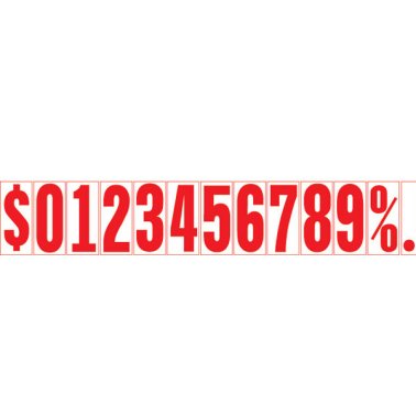 5 1/2" Red & White Windshield Numbers Kit (20 doz)