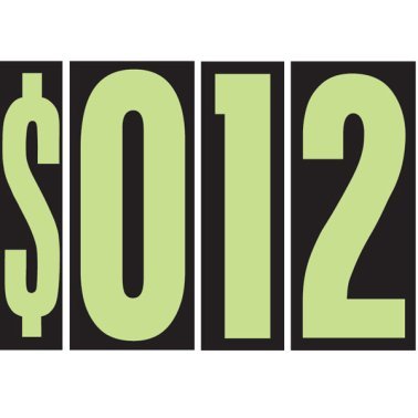9 1/2" Chartreuse Windshield Numbers Kit (20 doz)