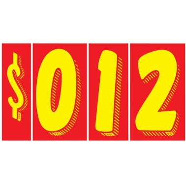 11 1/2" Yellow & Red Windshield Numbers Kit (20 doz)